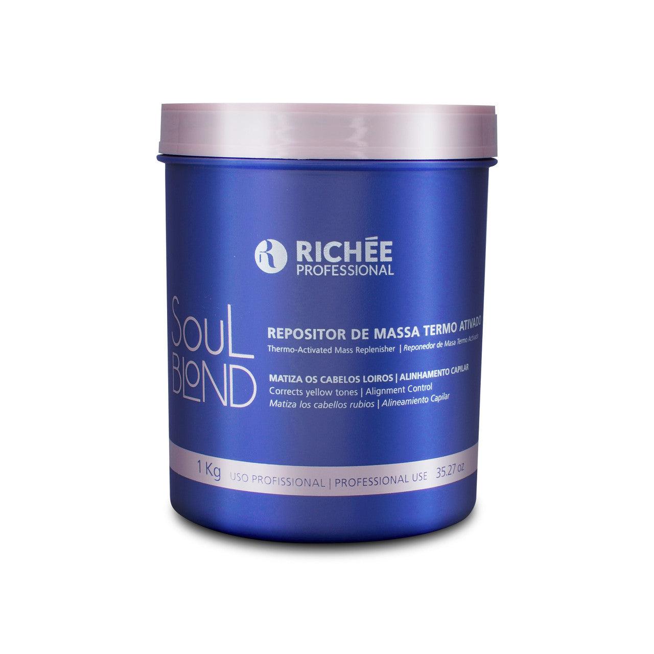 Richee, Soul Blond Repositor De Massa Termo Ativado, Hair Mask For Hair, 1Kg - BUY BRAZIL STORE