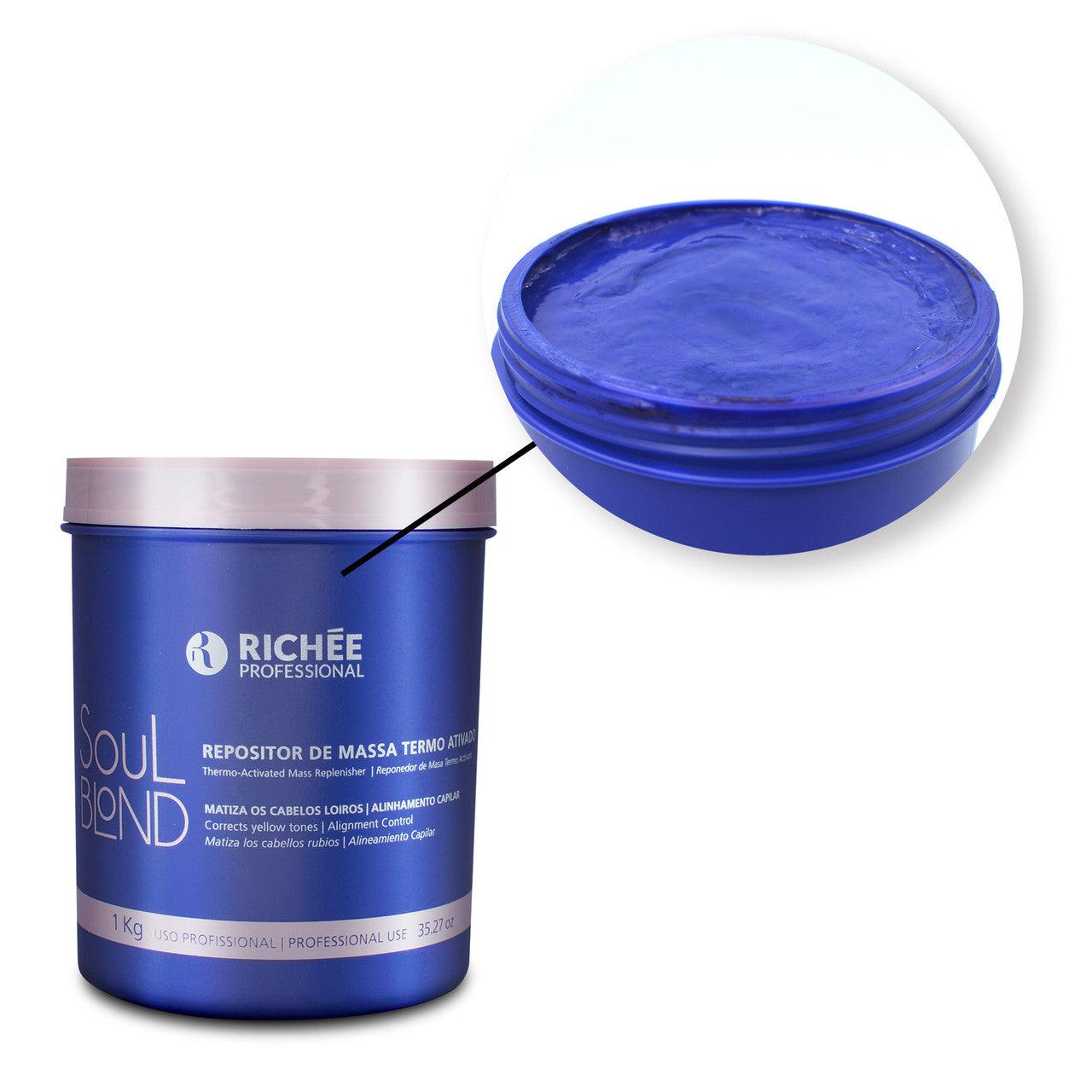Richee, Soul Blond Repositor De Massa Termo Ativado, Hair Mask For Hair, 1Kg - BUY BRAZIL STORE