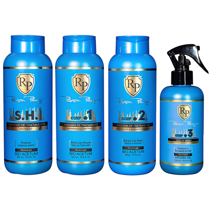 Robson Peluquero Kit CCRP 3x500ml e 1x300ml kit azul profissional para reparação capilar