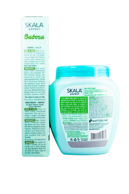 Skala Expert Babosa Aloe Vera Curly Hair Hydration Shine Vegan Kit 3 Products - Skala