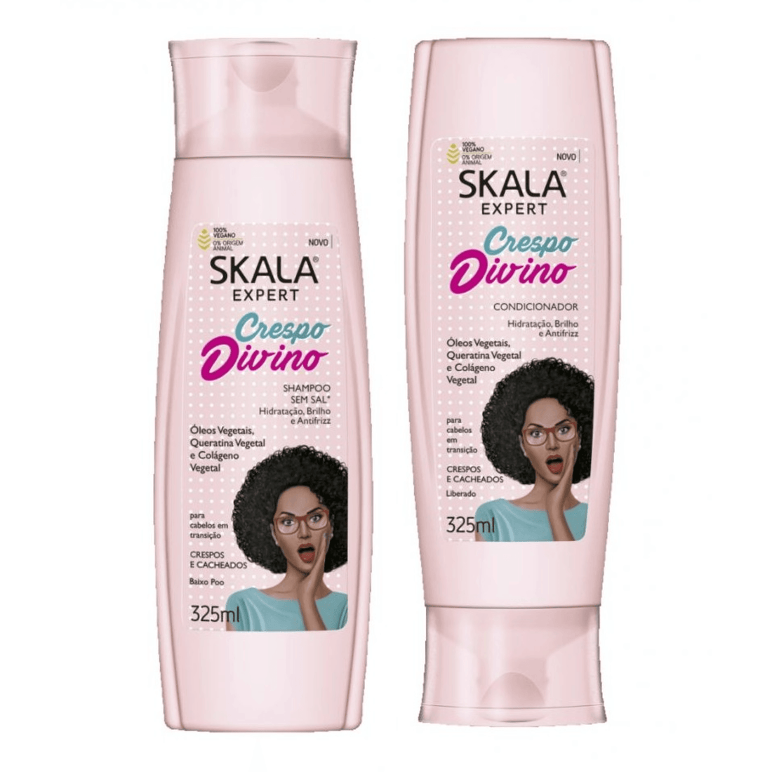 Skala Expert Crespo Divino Shampoo &amp; Conditioner – Infused with Pure 100% Natural 2 x 325 ml | 2 x 10.9 oz - BUY BRAZIL-buy brazil curlers
 STORE