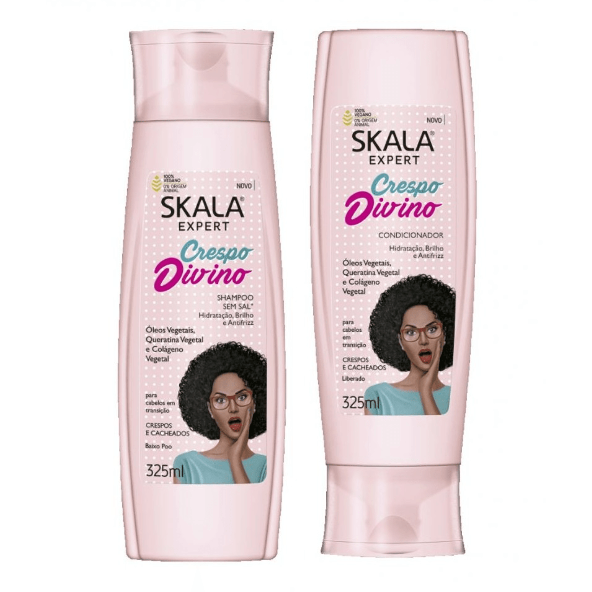 Skala Expert Crespo Divino Shampoo &amp; Conditioner – Infused with Pure 100% Natural 2 x 325 ml | 2 x 10.9 oz - BUY BRAZIL-buy brazil curlers
 STORE