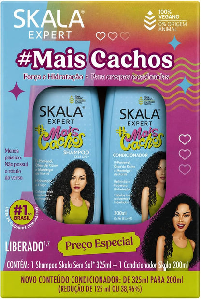 Skala Shampoo Mais Cachos – Brazilian Shampoo &amp; Conditioner for Hydrated Curls
