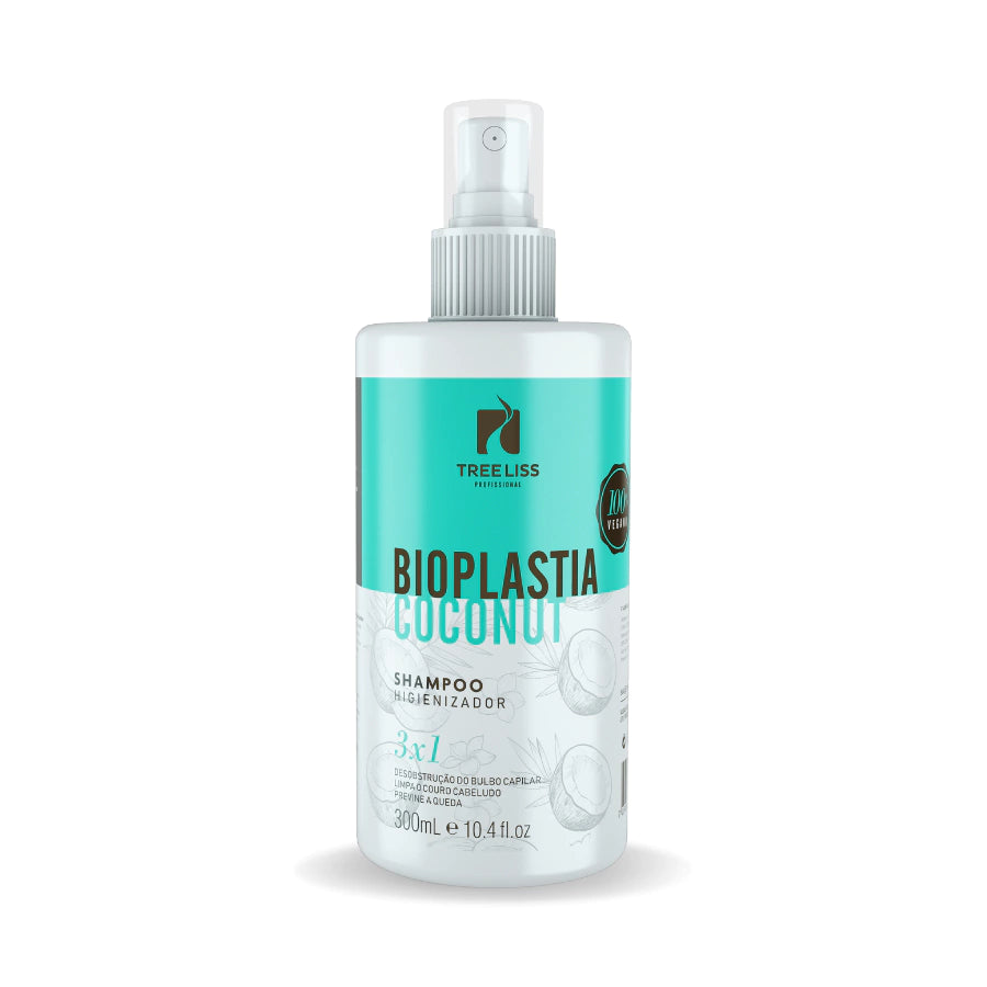 Tree Liss, Bioplastia Coconut  Shampoo Higienizador 3x1, Deep Cleansing Shampoo For Hair, 250ml