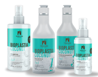 Treeliss, Kit Bioplastia Coconut 4x1, 300ml + 500ml + 150ml + 300ml - BUY BRAZIL STORE