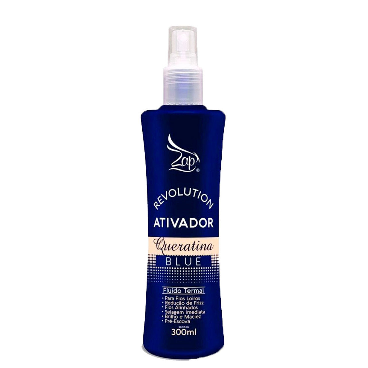 Zap Cosmeticos, Revolution Ativador Queratina Blue, huile de finition pour cheveux, 300 ml
