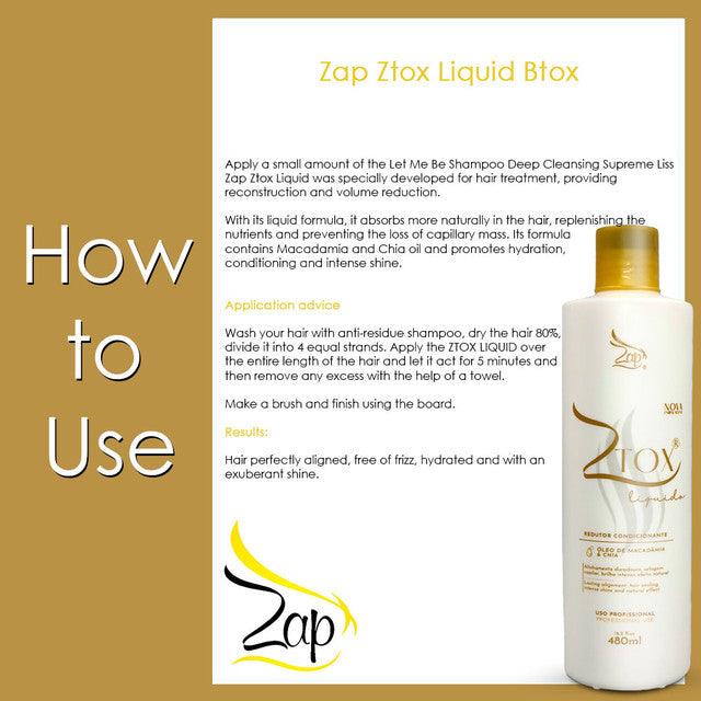 Zap Cosmeticos, Ztox Liquid, Hair Mask For Hair, 480ml - BUY BRAZIL STORE