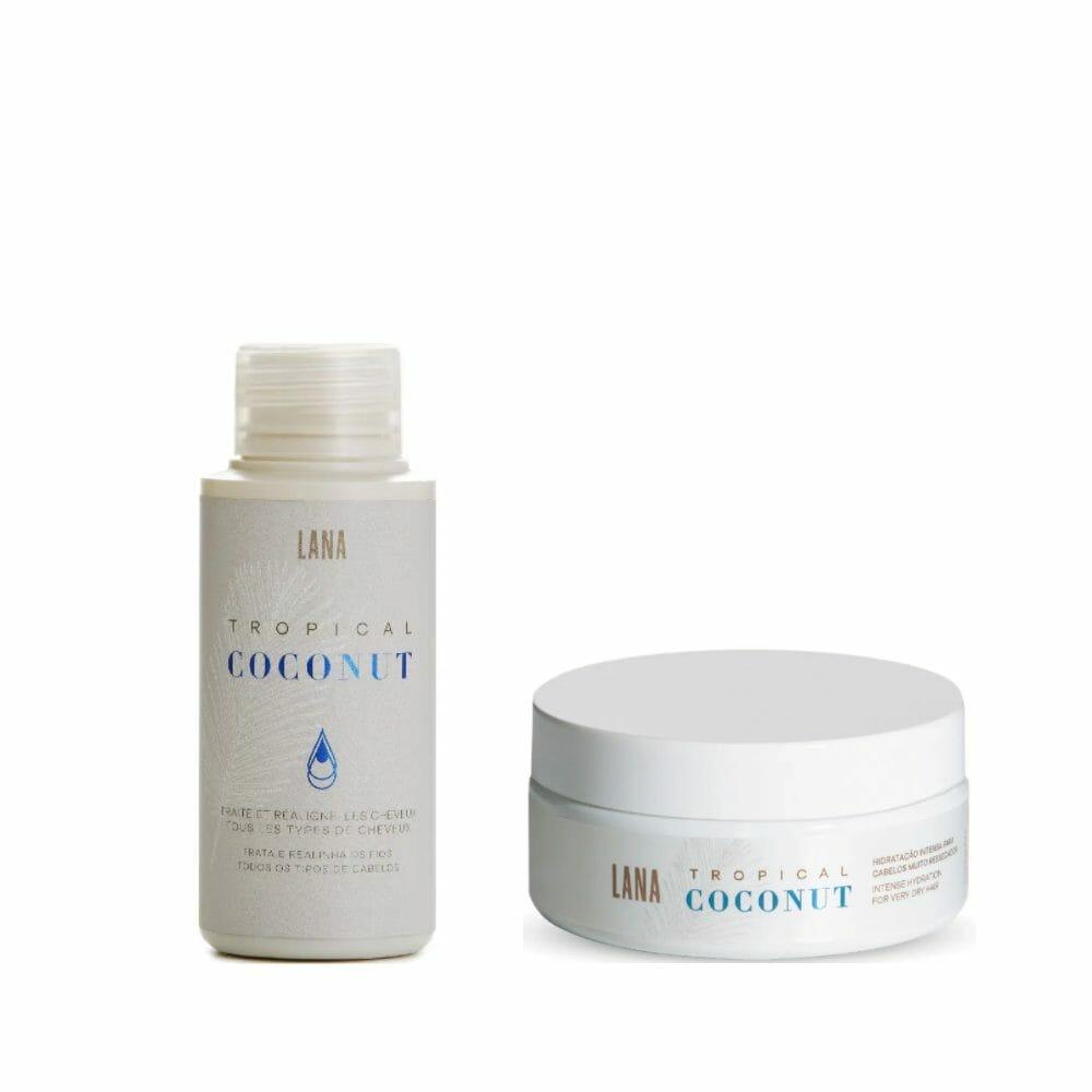 Tropical Coconut Smoothing Hair Treatment - 100ml + Hair Mask 200g - BUY BRAZIL STORE